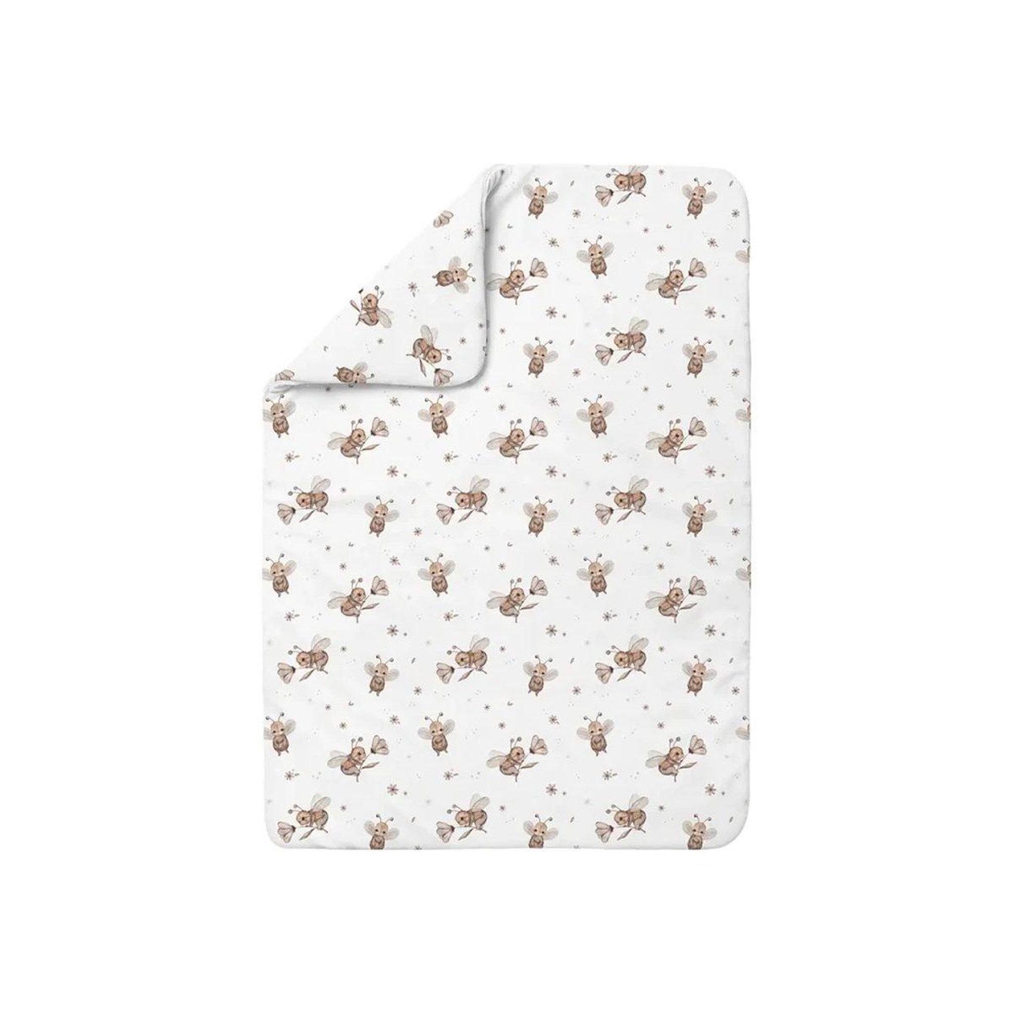 WALDIN Couette bébé 135 × 100 cm - motif abeilles, blanc