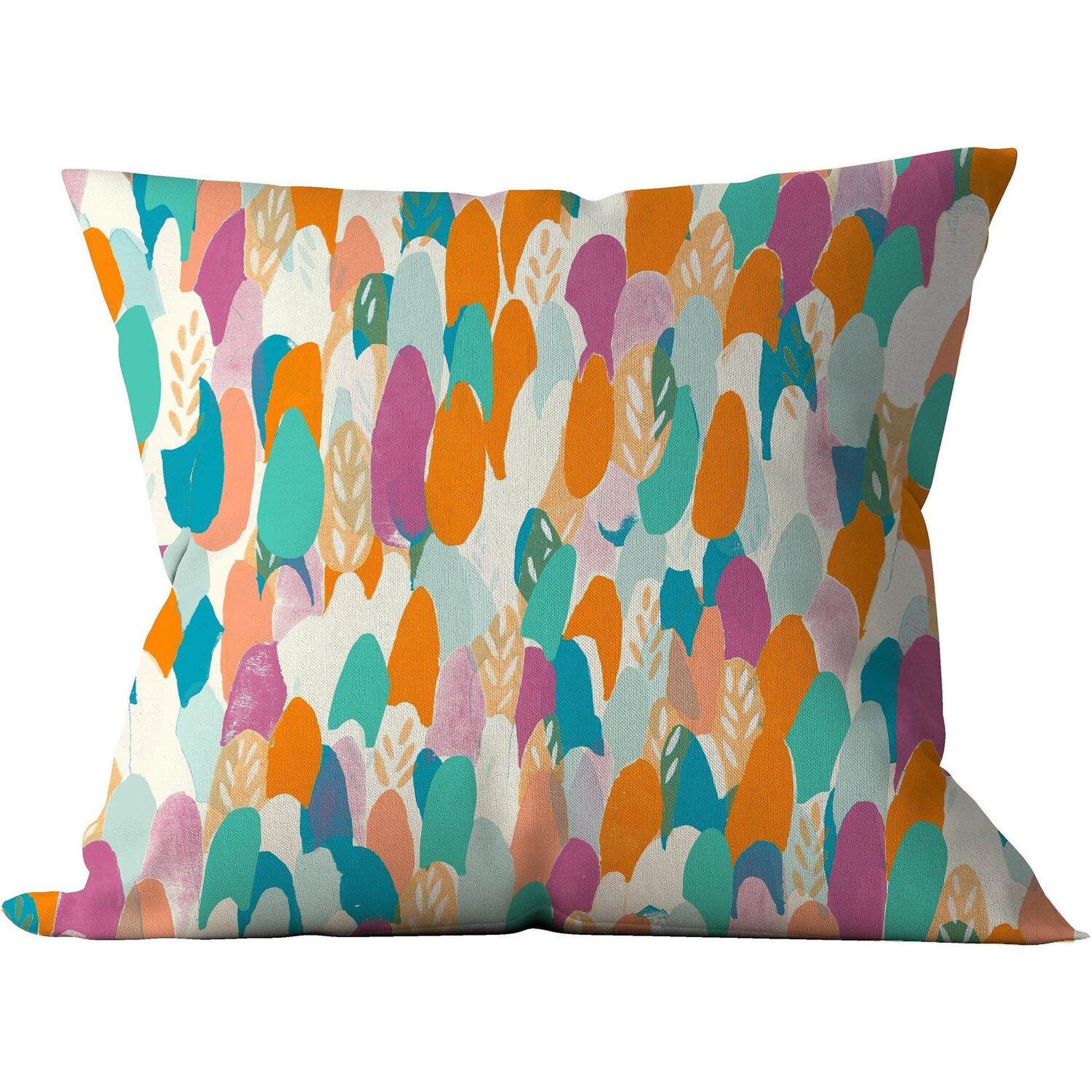 Les Ateliers du Linge Coussin imprimé 100%coton poppy. Coloris disponibles : Multicolore