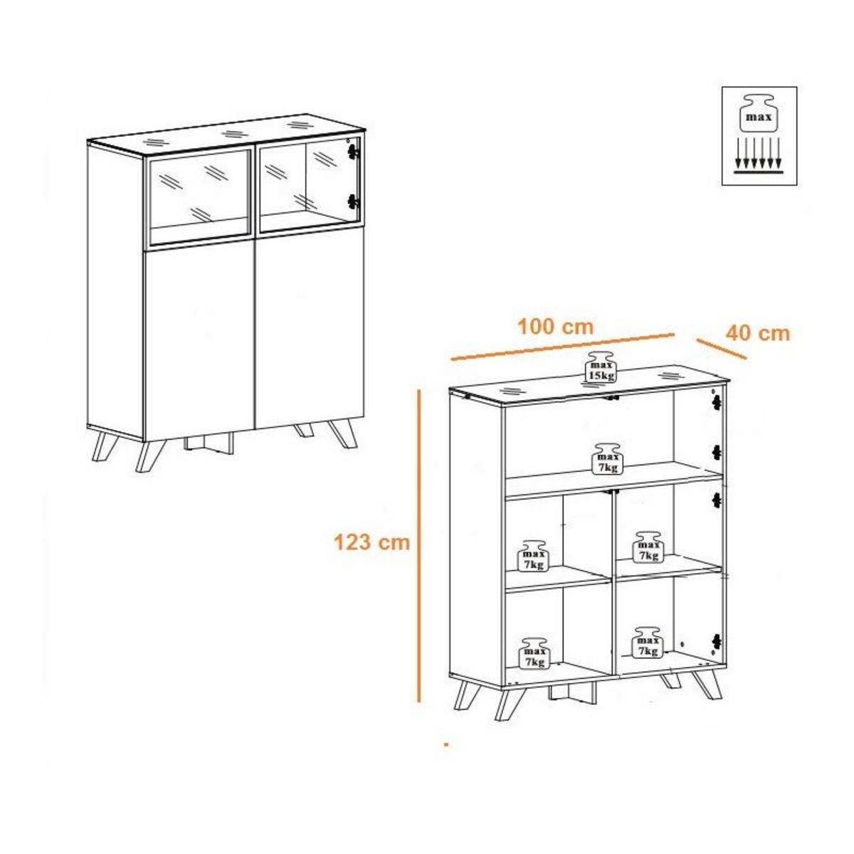 Paris Prix Ensemble Meuble TV & Bibliothèque  Thin  330cm Noir & Naturel