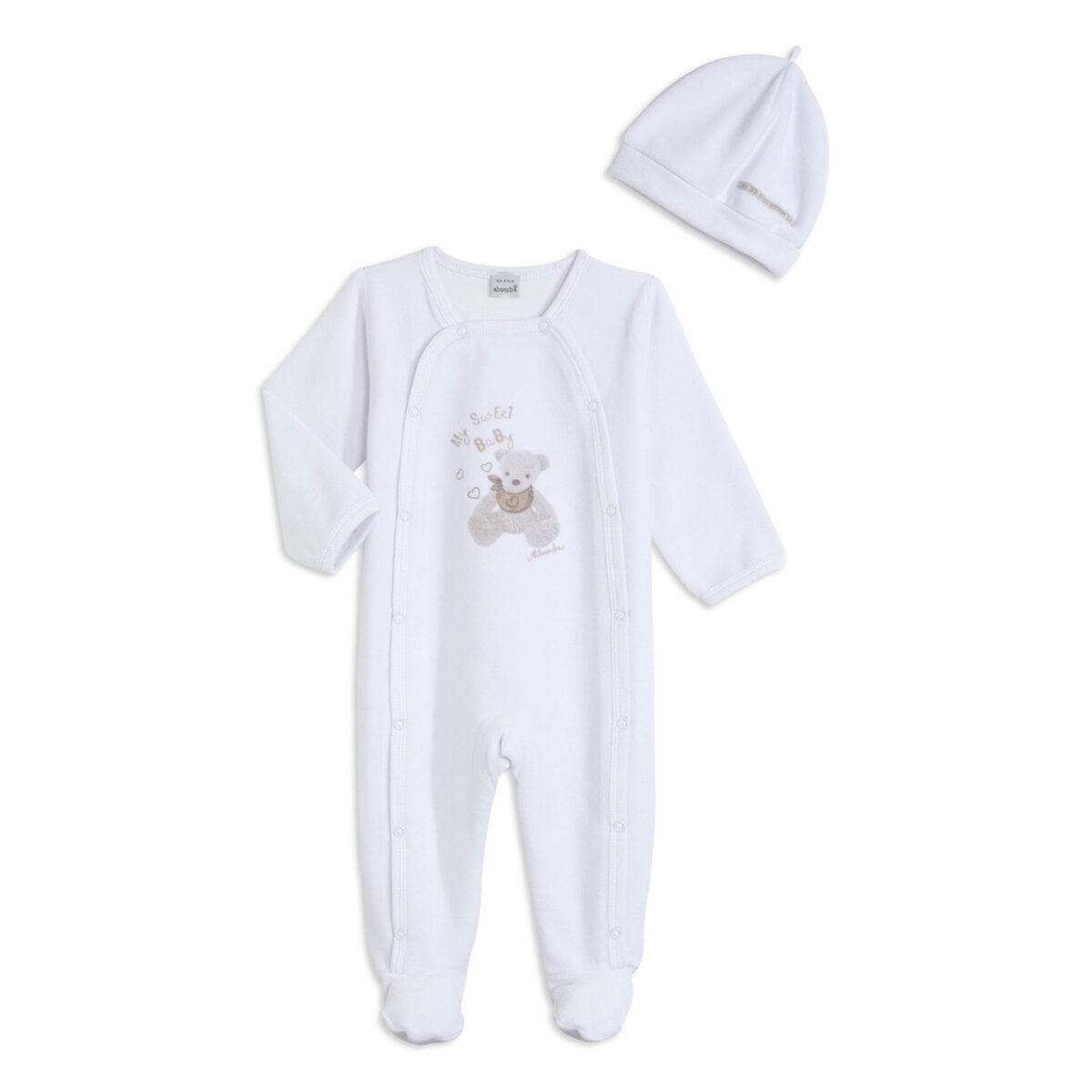 ABSORBA Pyjama + bonnet velours bébé 