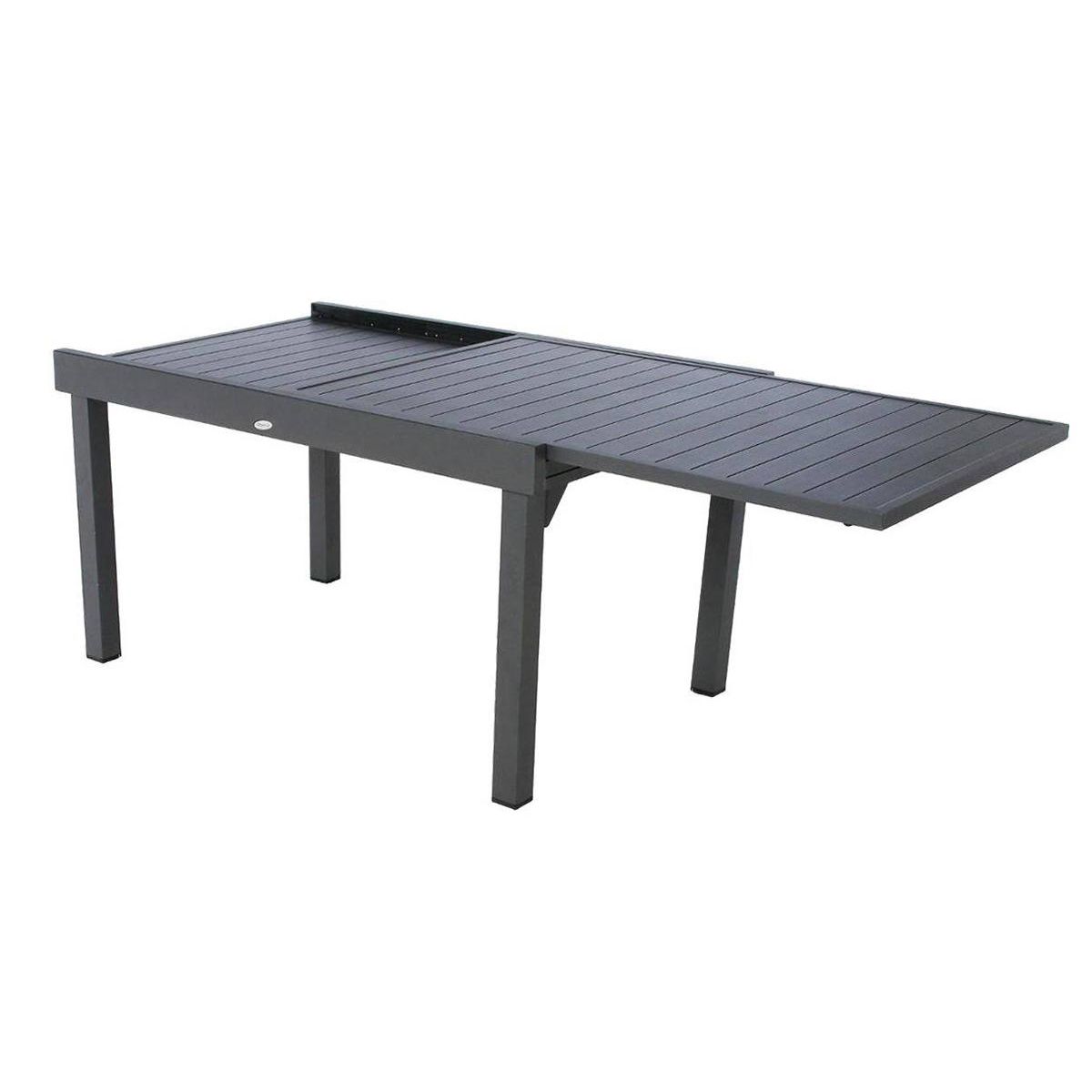 HESPERIDE Table extensible rectangulaire alu Piazza 6/10 places Graphite - Hespéride