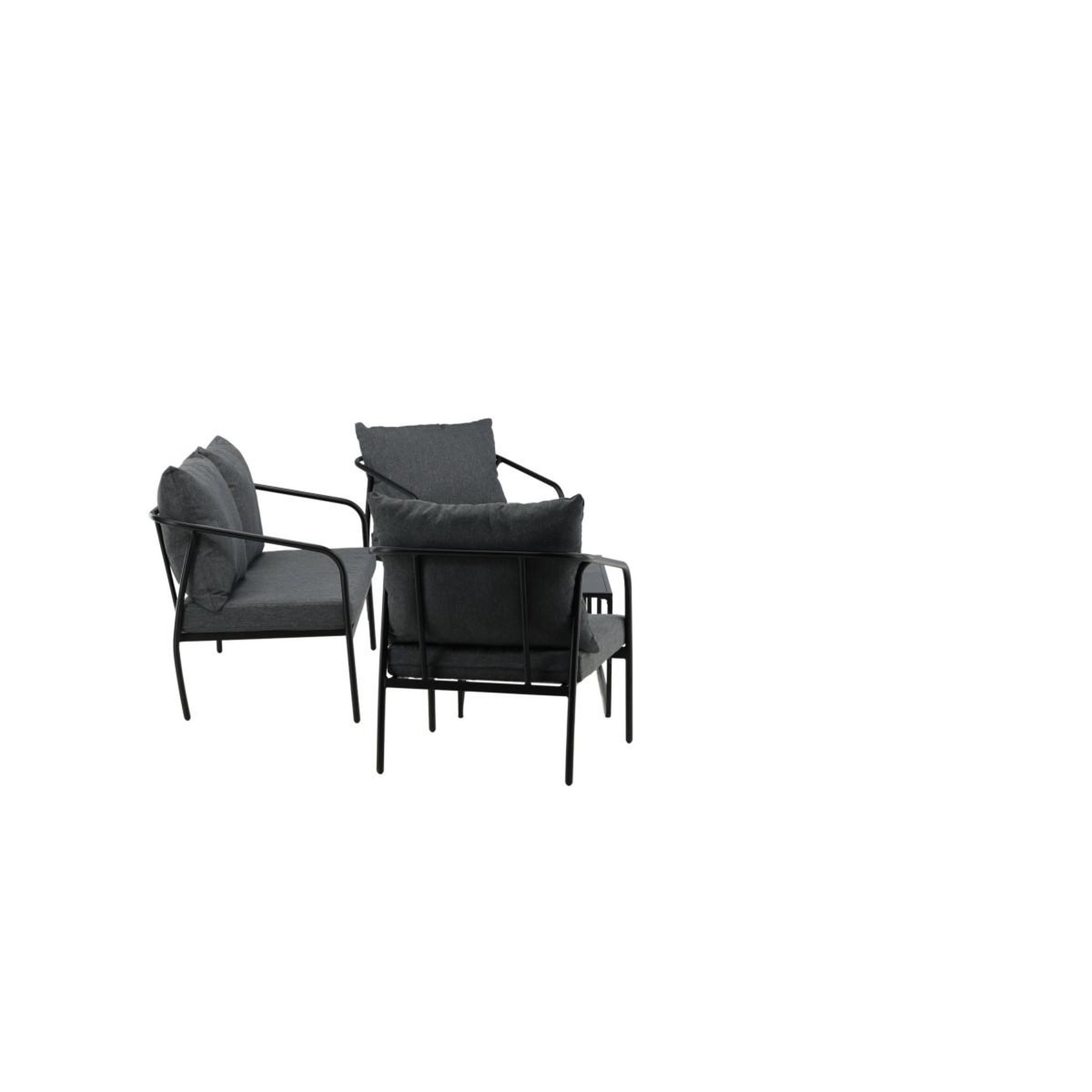 Voir la diapositive 2 : Paris Prix Salon de jardin en métal  sopot  146cm noir
