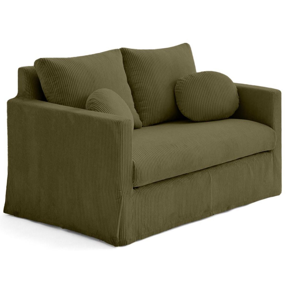 LISA DESIGN Serena - canapé droit déhoussable 2 places en velours côtelé