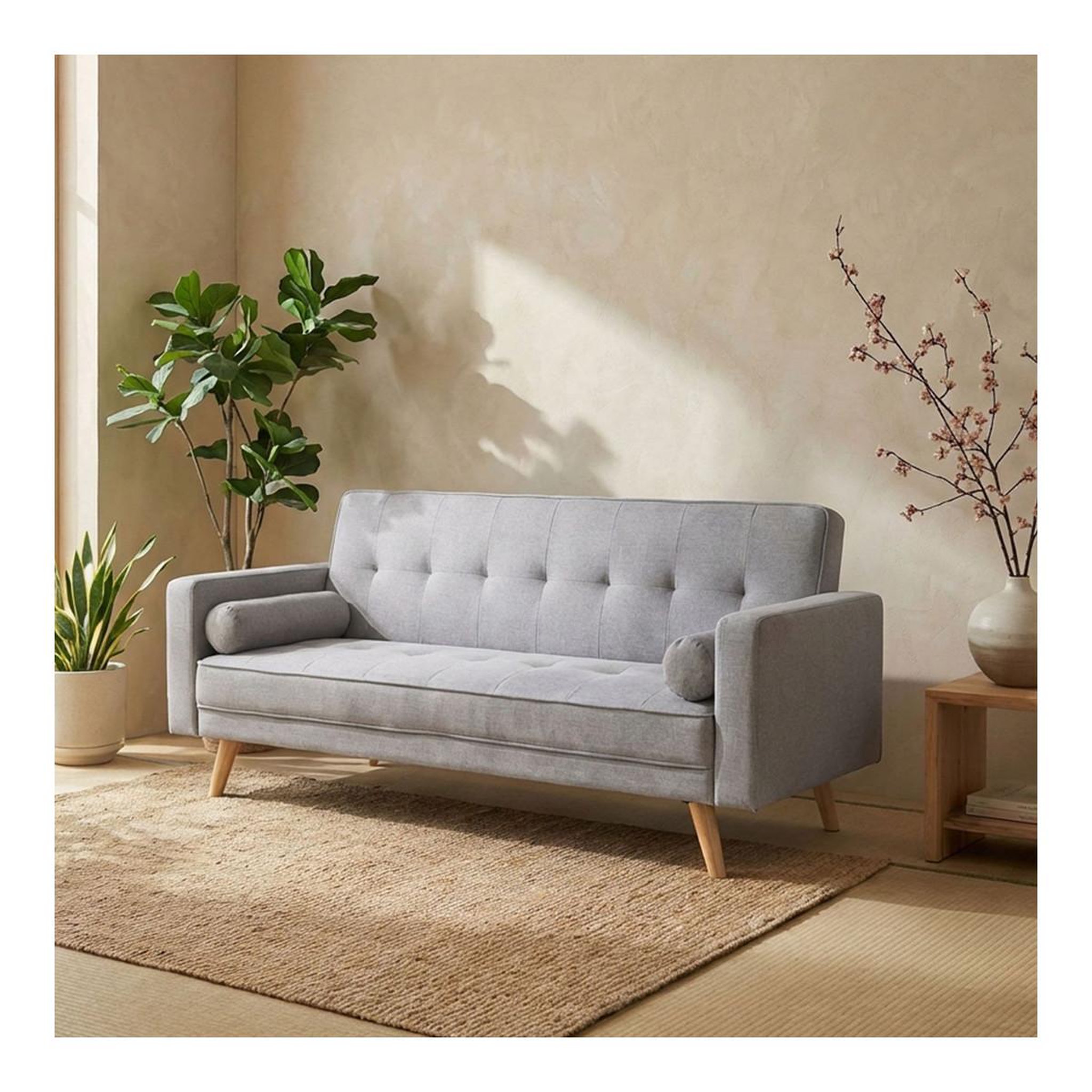 Voir la diapositive 4 : Paris Prix Canapé convertible 3 places scandinave  navya  gris clair