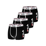 FILA Lot de 4 Boxers Coton homme FU5040 Uni. Coloris disponibles : Noir