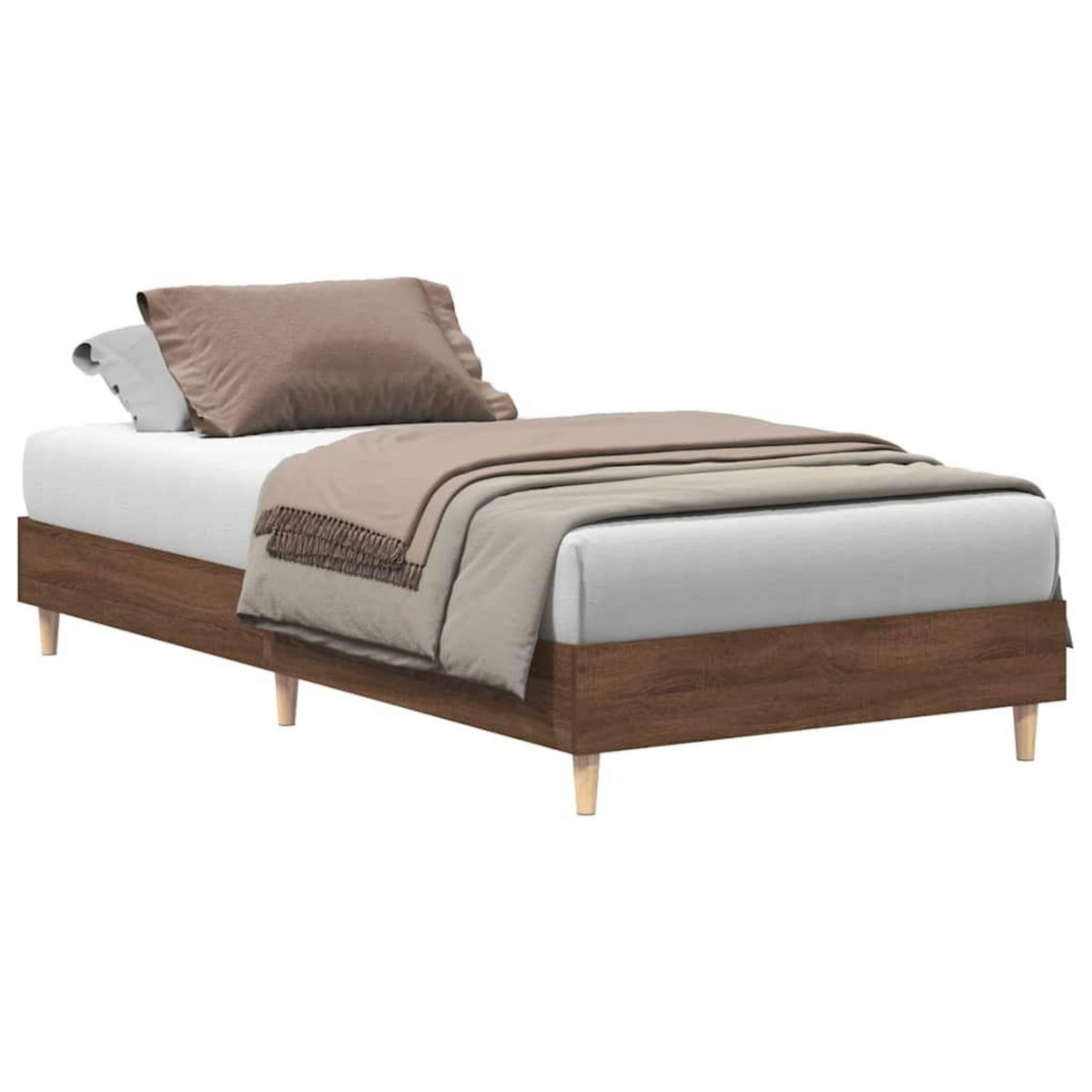 VIDAXL Cadre de lit sans matelas chene marron 75x190cm bois ingenierie