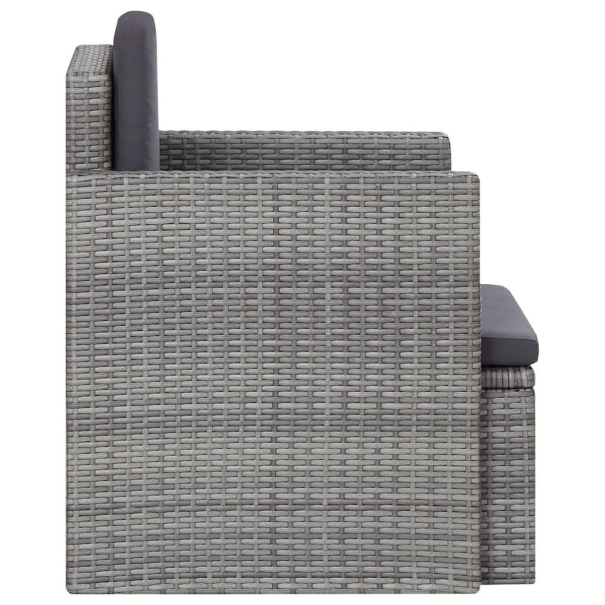VIDAXL Chaise de jardin avec coussins Resine tressee Gris