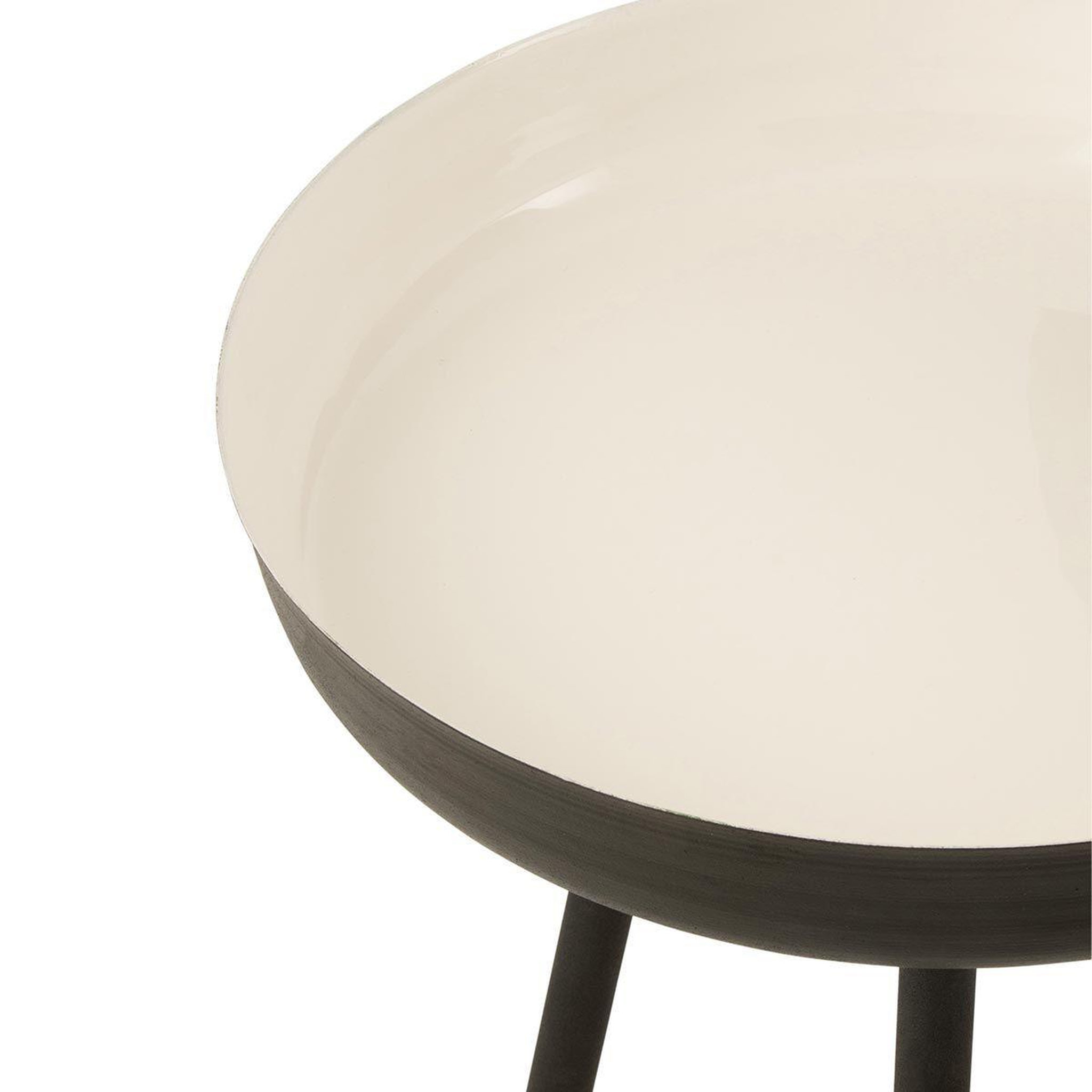 Voir la diapositive 4 : J-LINE Lot de 3 tables gigognes  pulta  67cm noir & blanc