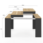 Voir la diapositive 4 : ID MARKET Table console extensible ORLANDO 6 personnes 140 cm bois noir et façon hêtre