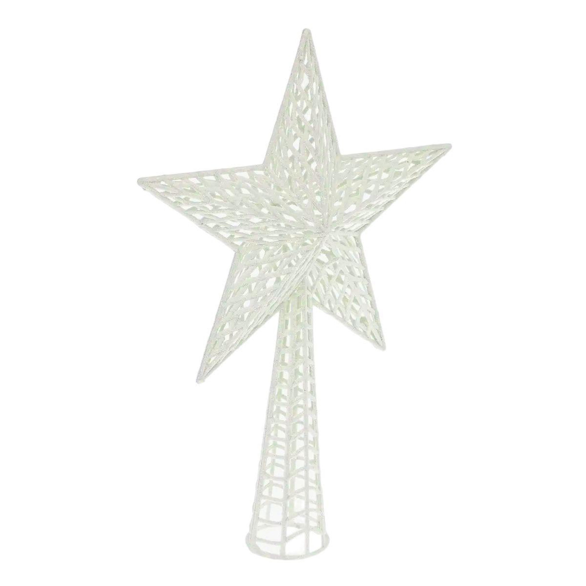 FEERIC LIGHT & CHRISTMAS Cimier déco avec paillettes  étoile  38cm écru