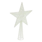 FEERIC LIGHT & CHRISTMAS Cimier Déco Avec Paillettes  Étoile  38cm Écru