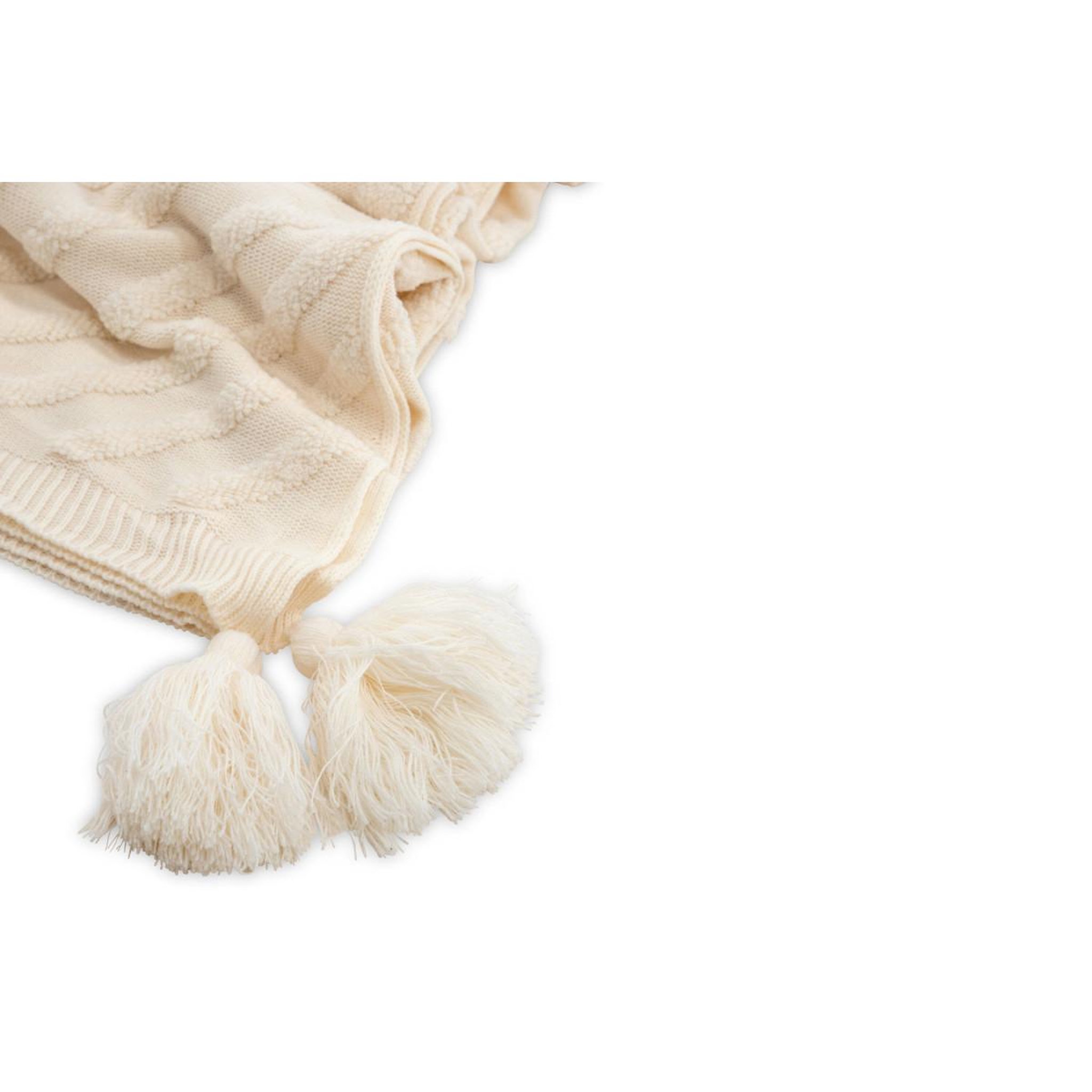 Voir la diapositive 6 : Paris Prix Plaid avec pompons  katlyn  130x170cm naturel