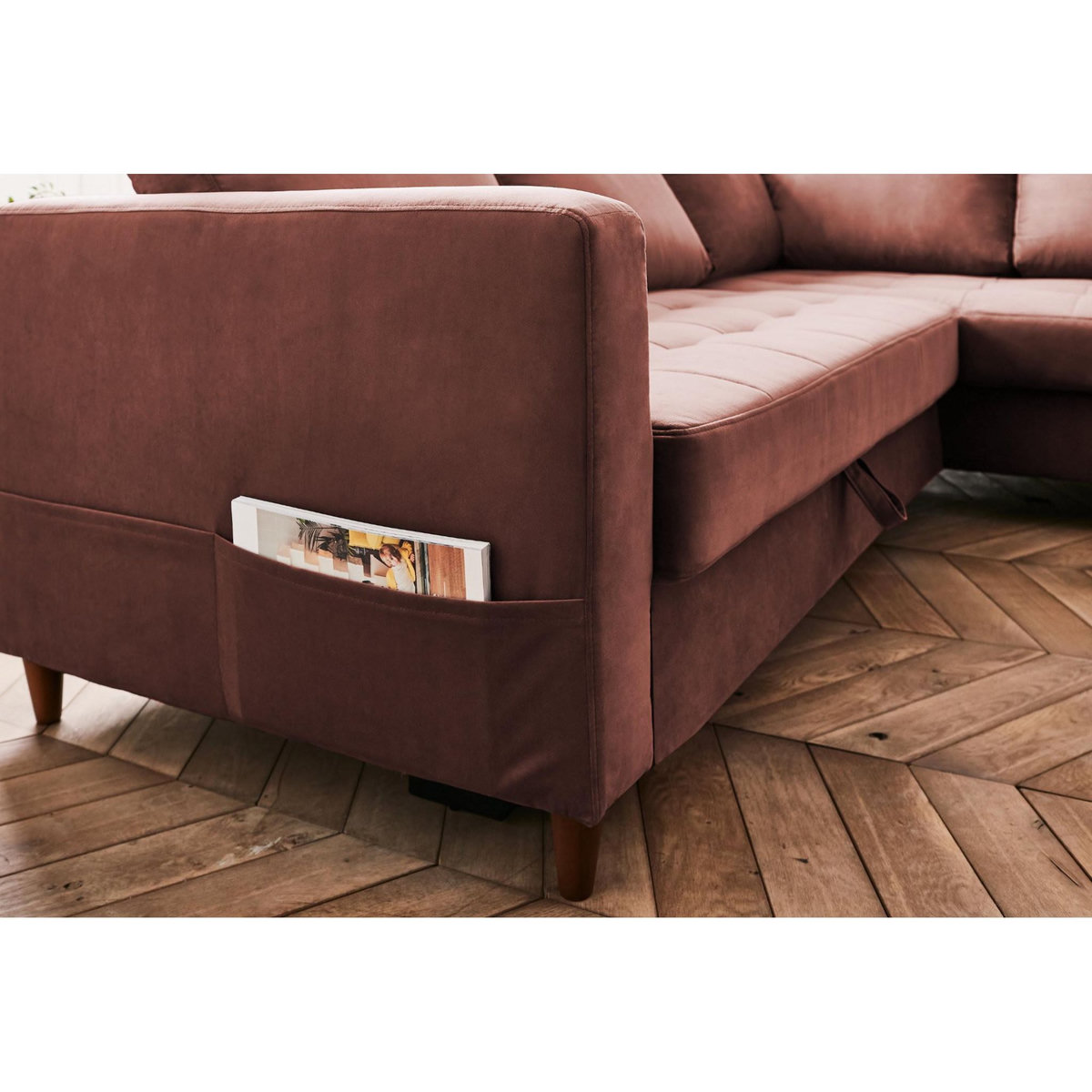 LISA DESIGN Anna - canapé d'angle droit - 5 places - convertible - en velours