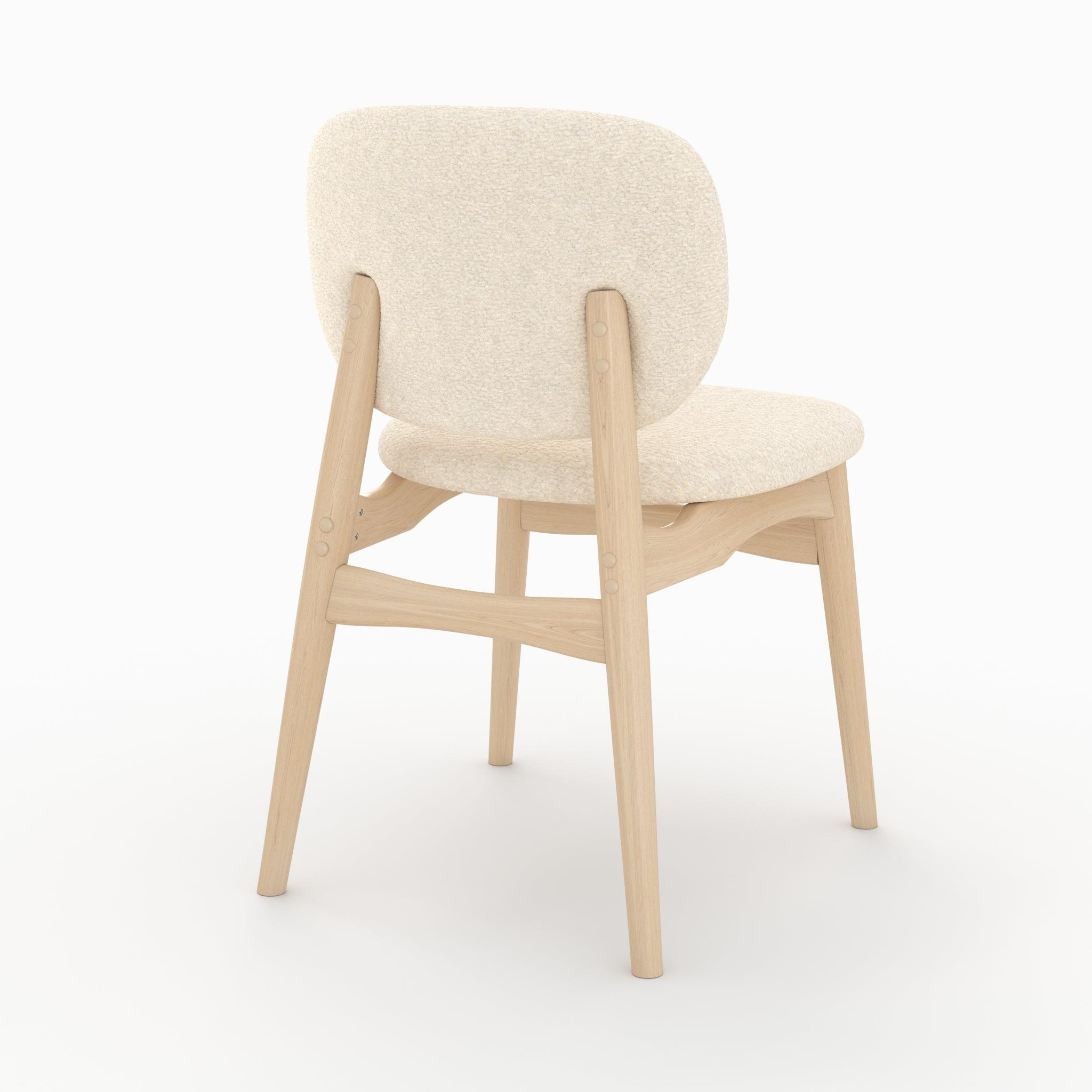 Voir la diapositive 5 : MAISON PAVANE Lot de 2 chaises en tissu bouclé beige-paulette