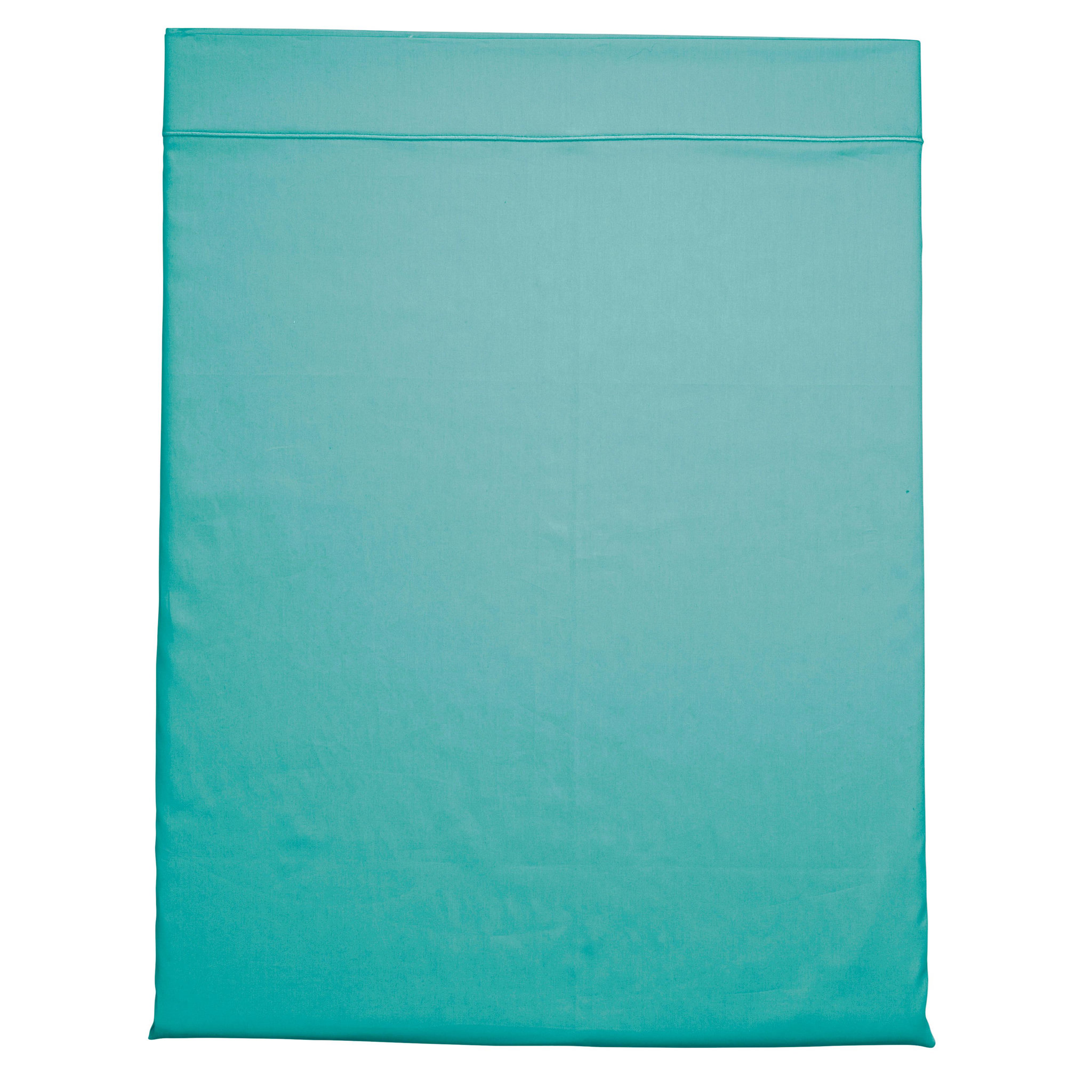 Voir la diapositive 1 : DODO Drap plat harmonie satin de coton coloris turquoise