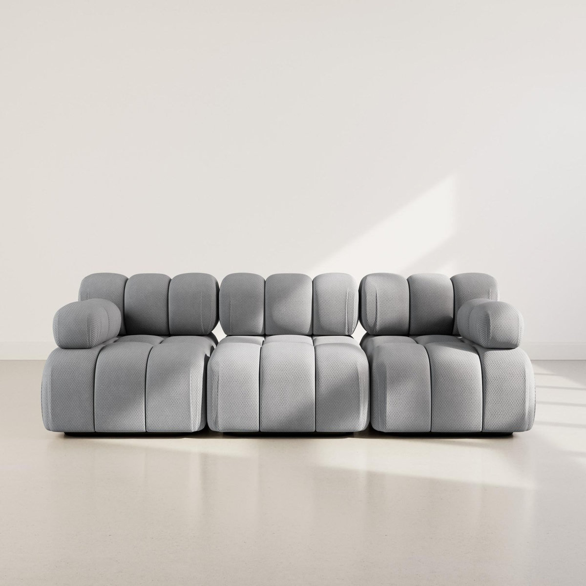 LISA DESIGN Ruby - canapé droit modulable 3 places en velours texturé