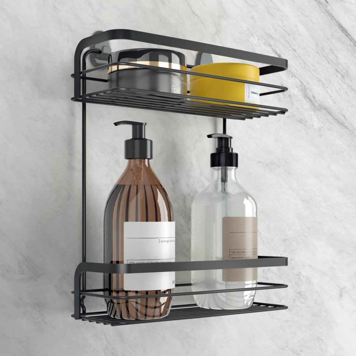 Metaltex Metaltex Etagere de douche a 2 niveaux Noir