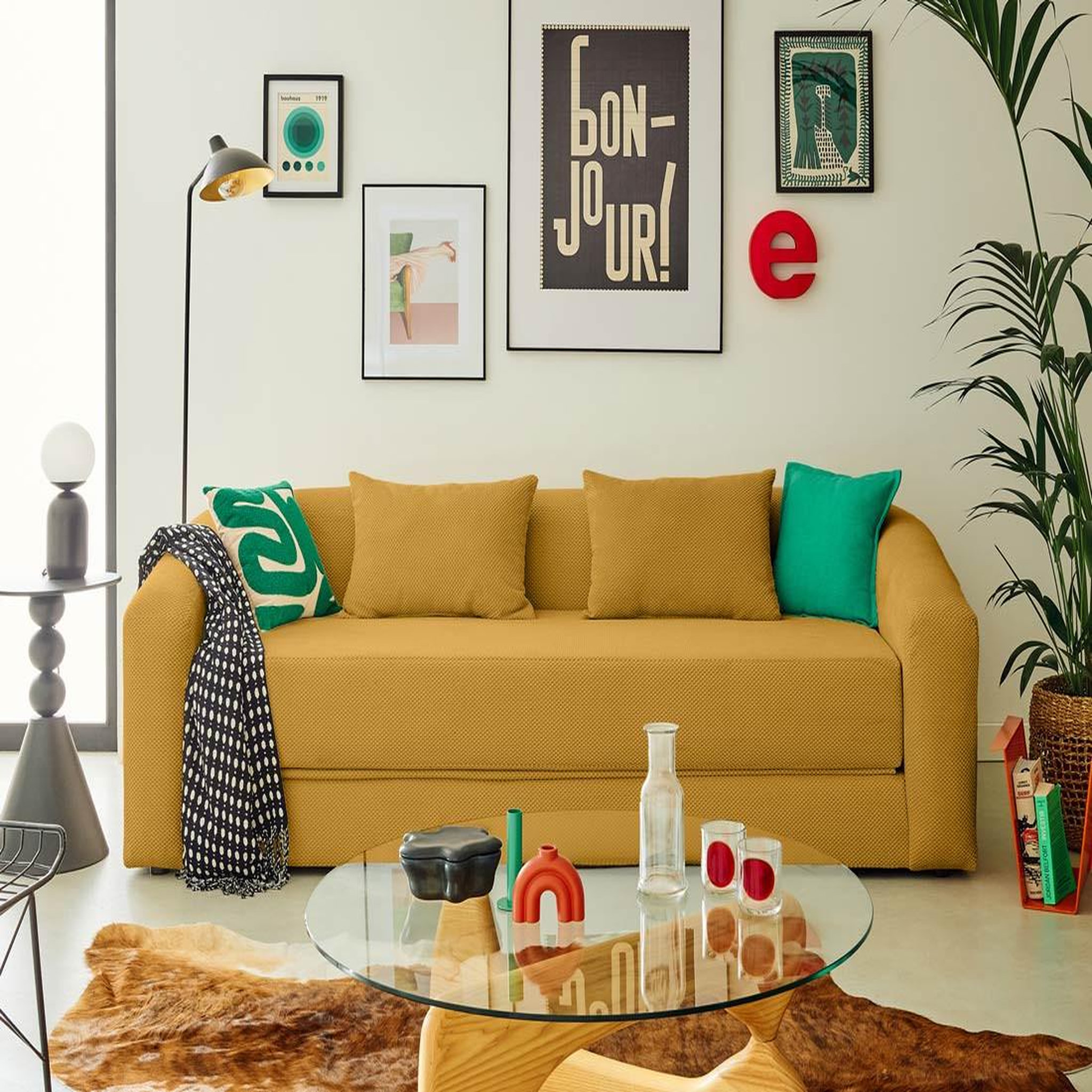Voir la diapositive 1 : BEST MOBILIER Nuvia - canapé convertible déplimousse 3 places en velours texturé