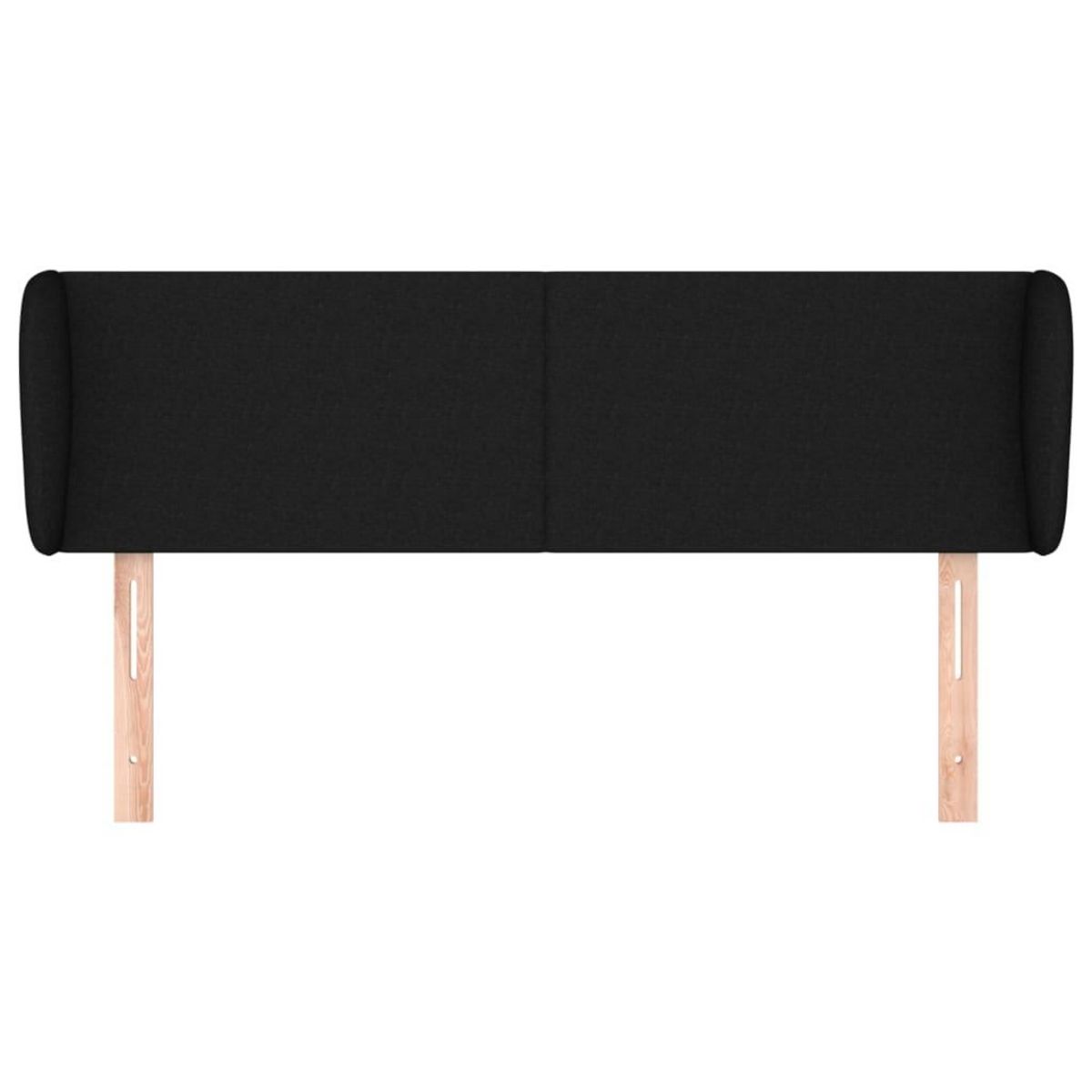 VIDAXL Tete de lit avec oreilles Noir 147x23x78/88 cm Tissu