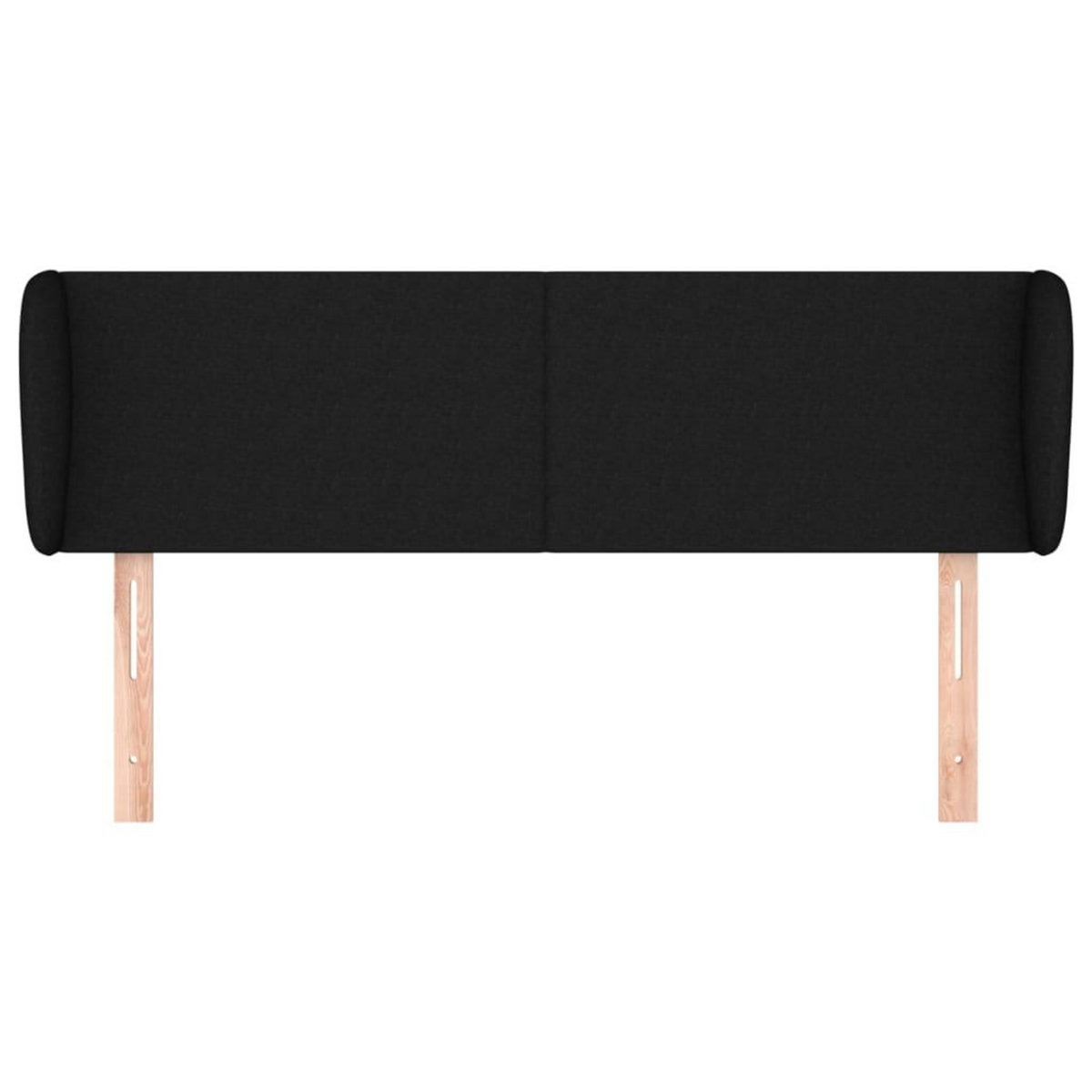 VIDAXL Tete de lit avec oreilles Noir 147x23x78/88 cm Tissu