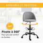 Voir la diapositive 4 : VINSETTO Vinsetto Chaise de bureau assise haute réglable 103-123H cm pivotant 360° lin gris