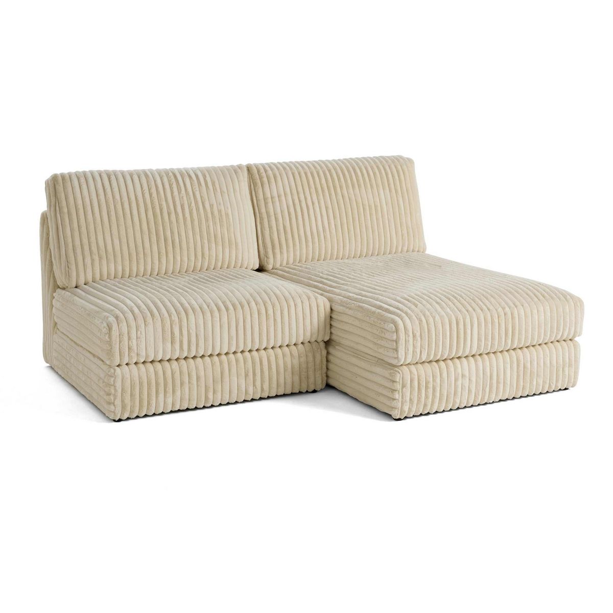 LISA DESIGN Jasper - canapé d'angle modulable 3 places - en fausse fourrure côtelée