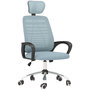 Voir la diapositive 1 : VINSETTO Chaise de bureau ergonomique - appui-tête réglable, soutien lombaire, hauteur réglable, pivotante - polyester bleu