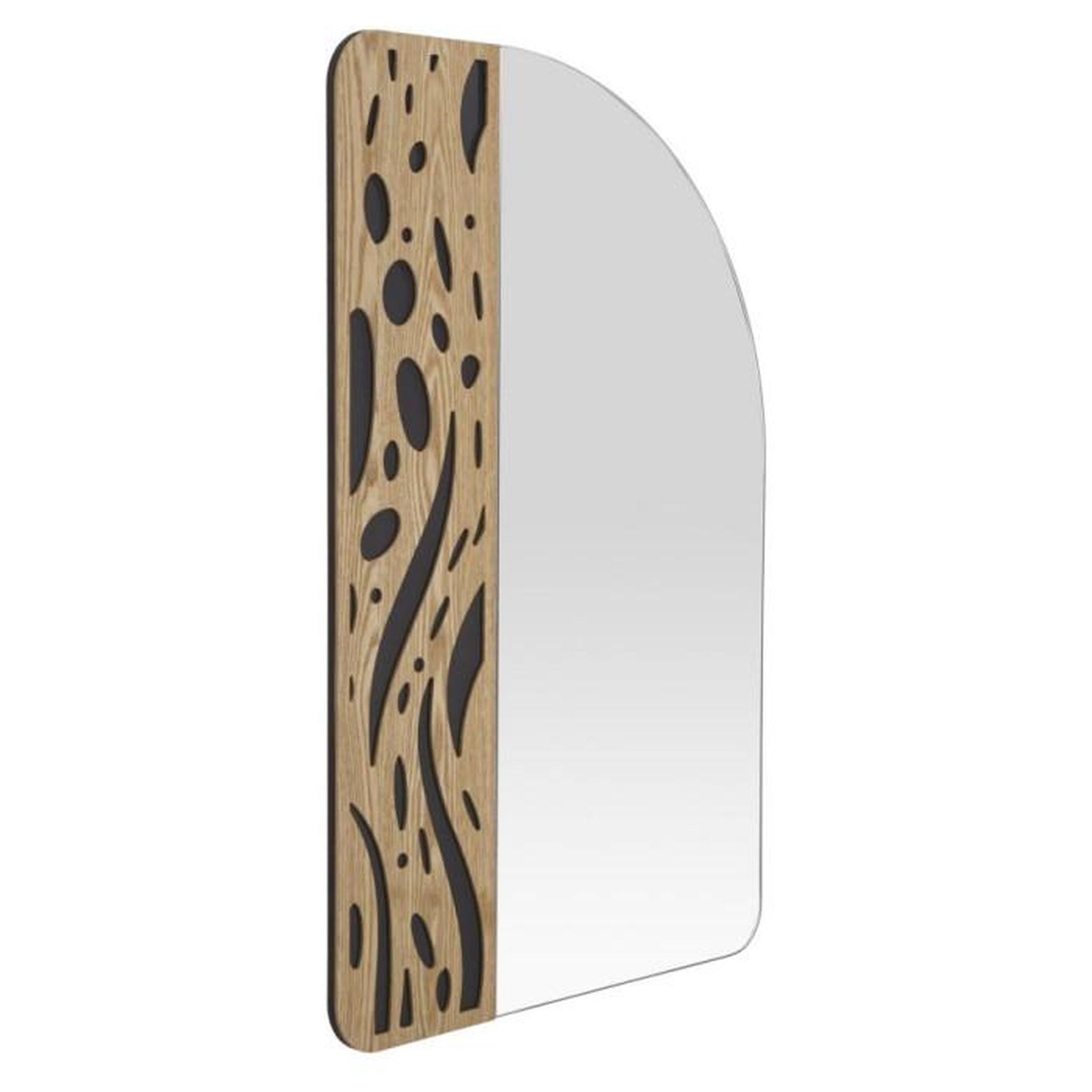 Voir la diapositive 2 : Paris Prix Miroir Mural Déco  Terry  90cm Naturel & Noir