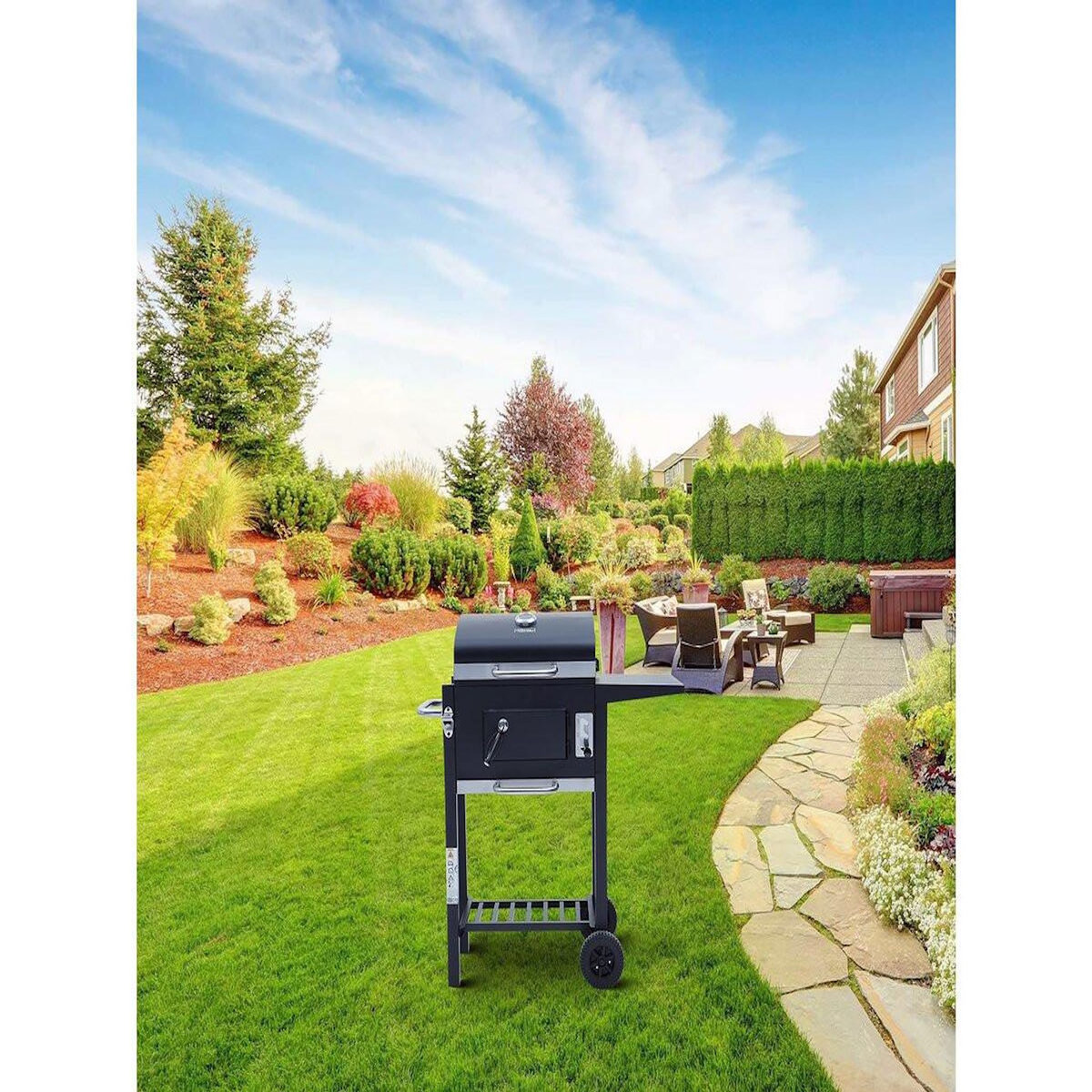 Habitat et Jardin Barbecue charbon de bois  Vicomte  - 92.5 x 46 x 123 cm