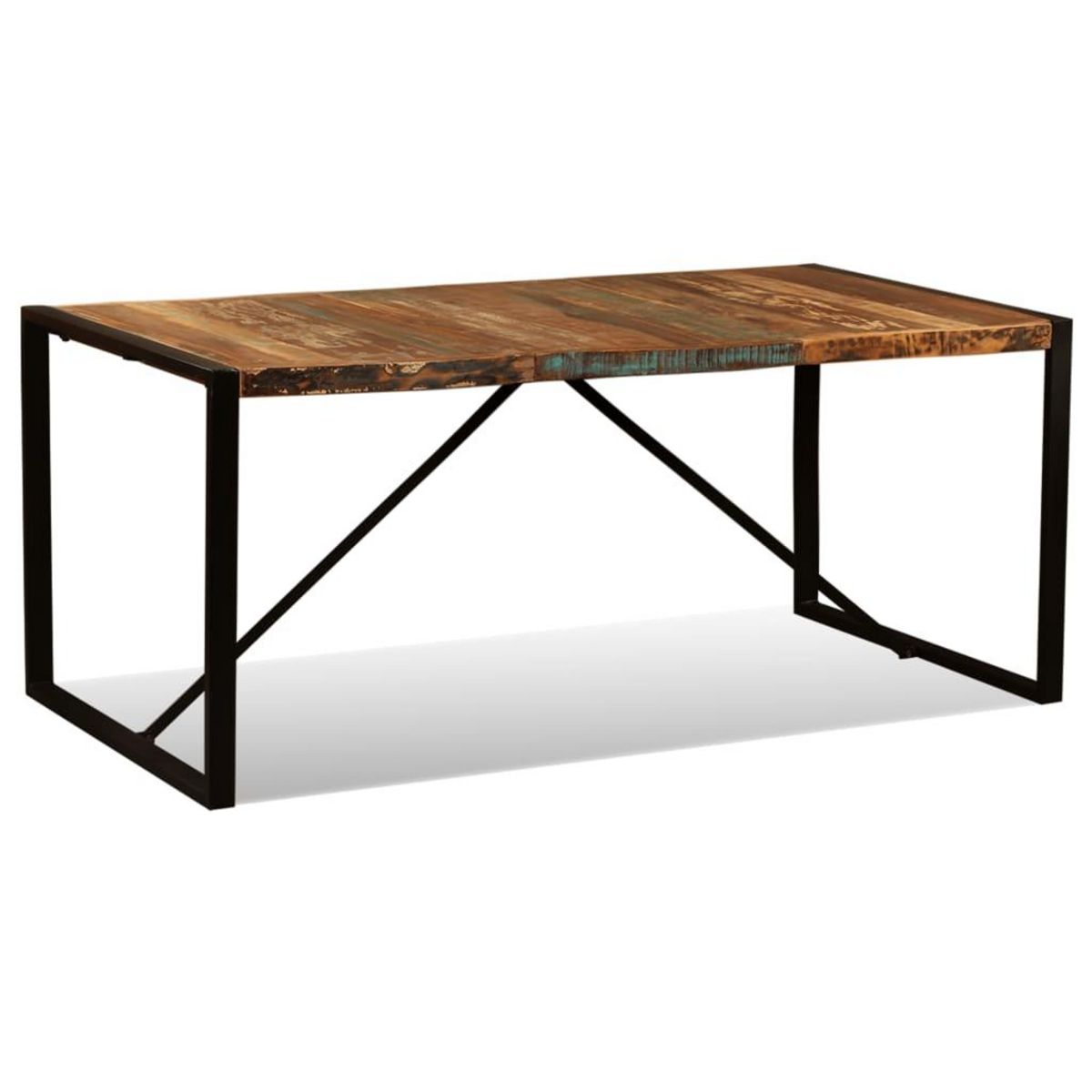 VIDAXL Table a manger Bois de recuperation massif 180 cm