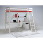 Voir la diapositive 2 : Lit Mezzanine 90x190cm en bois massif avec sommier bureau et caisson CITY