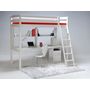 Voir la diapositive 2 : Lit Mezzanine 90x190cm en bois massif avec sommier bureau et caisson CITY