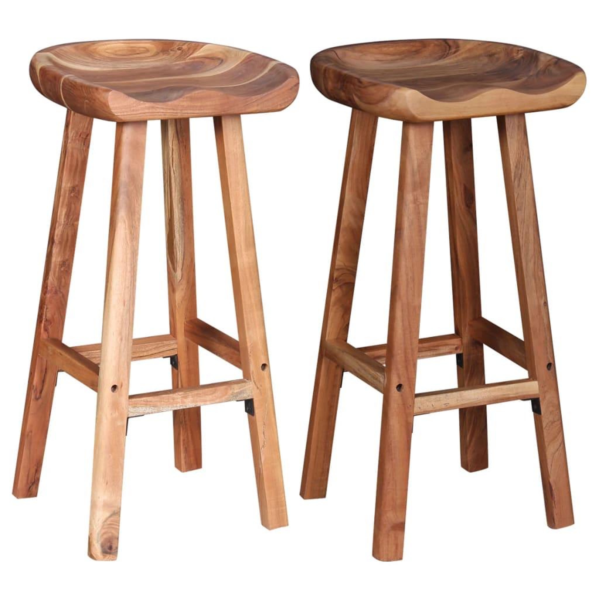 Voir la diapositive 2 : VIDAXL Tabourets de bar lot de 2 bois d'acacia massif