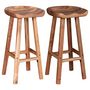Voir la diapositive 2 : VIDAXL Tabourets de bar lot de 2 bois d'acacia massif