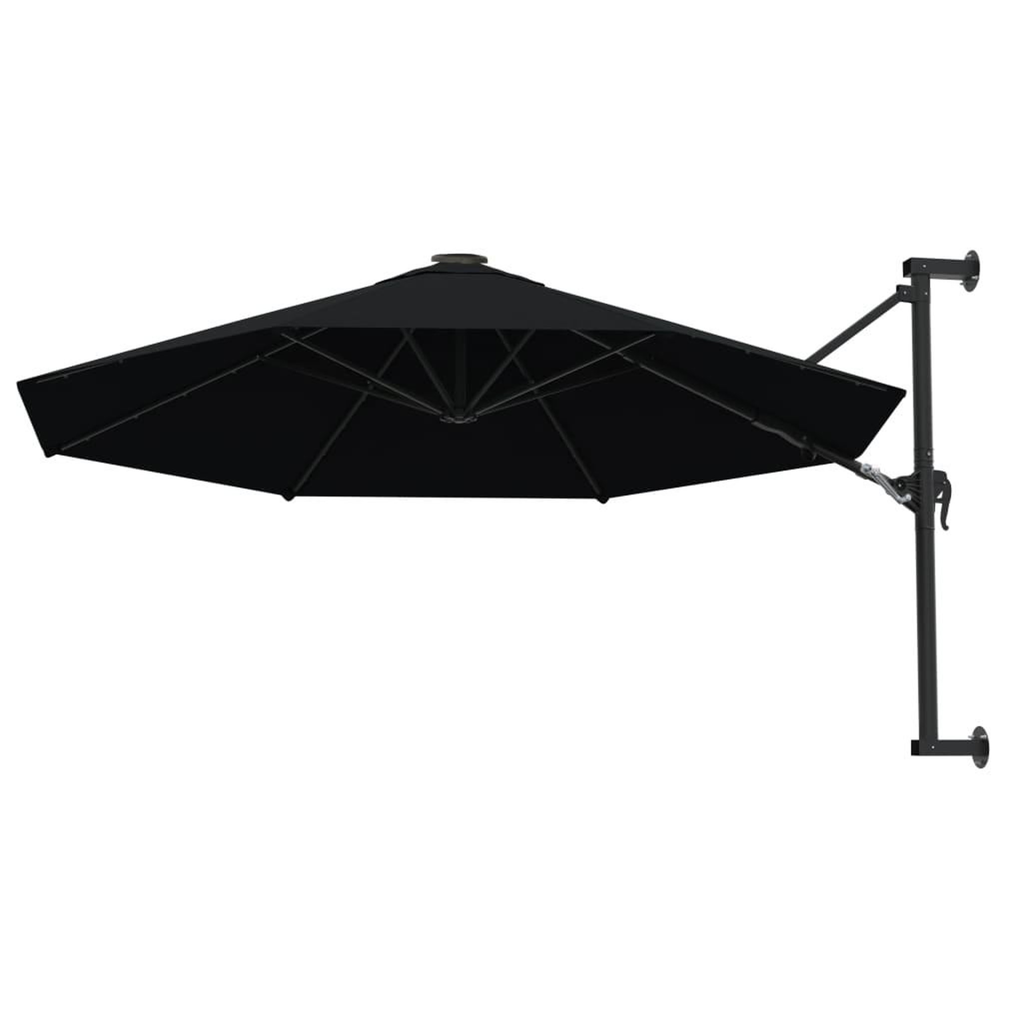 Voir la diapositive 3 : VIDAXL Parasol mural avec mat en metal 300 cm Noir
