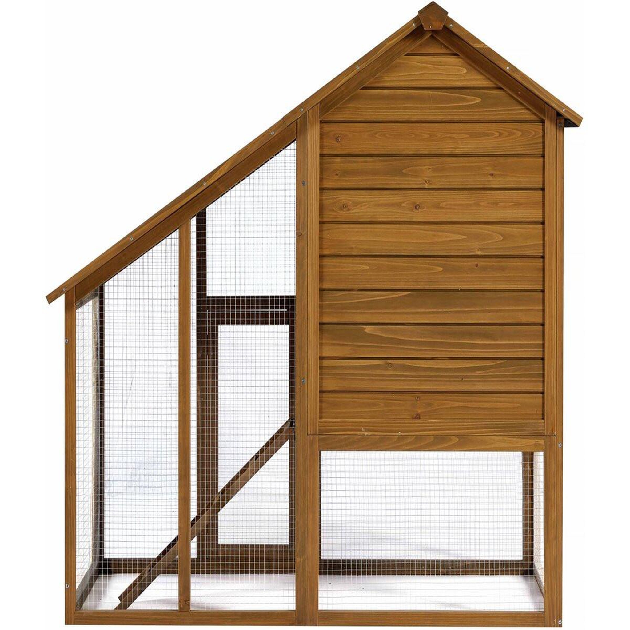 Voir la diapositive 4 : Habitat et Jardin Poulailler  Lily  avec pondoir en bois - Marron
