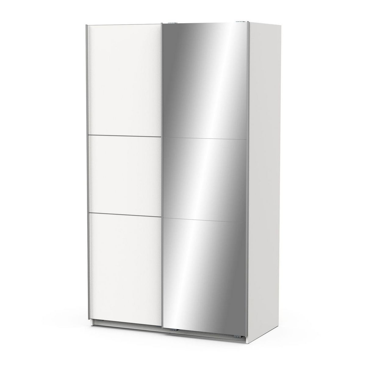 Armoire 2 portes coulissantes 1 miroir L120 cm THIBAULT