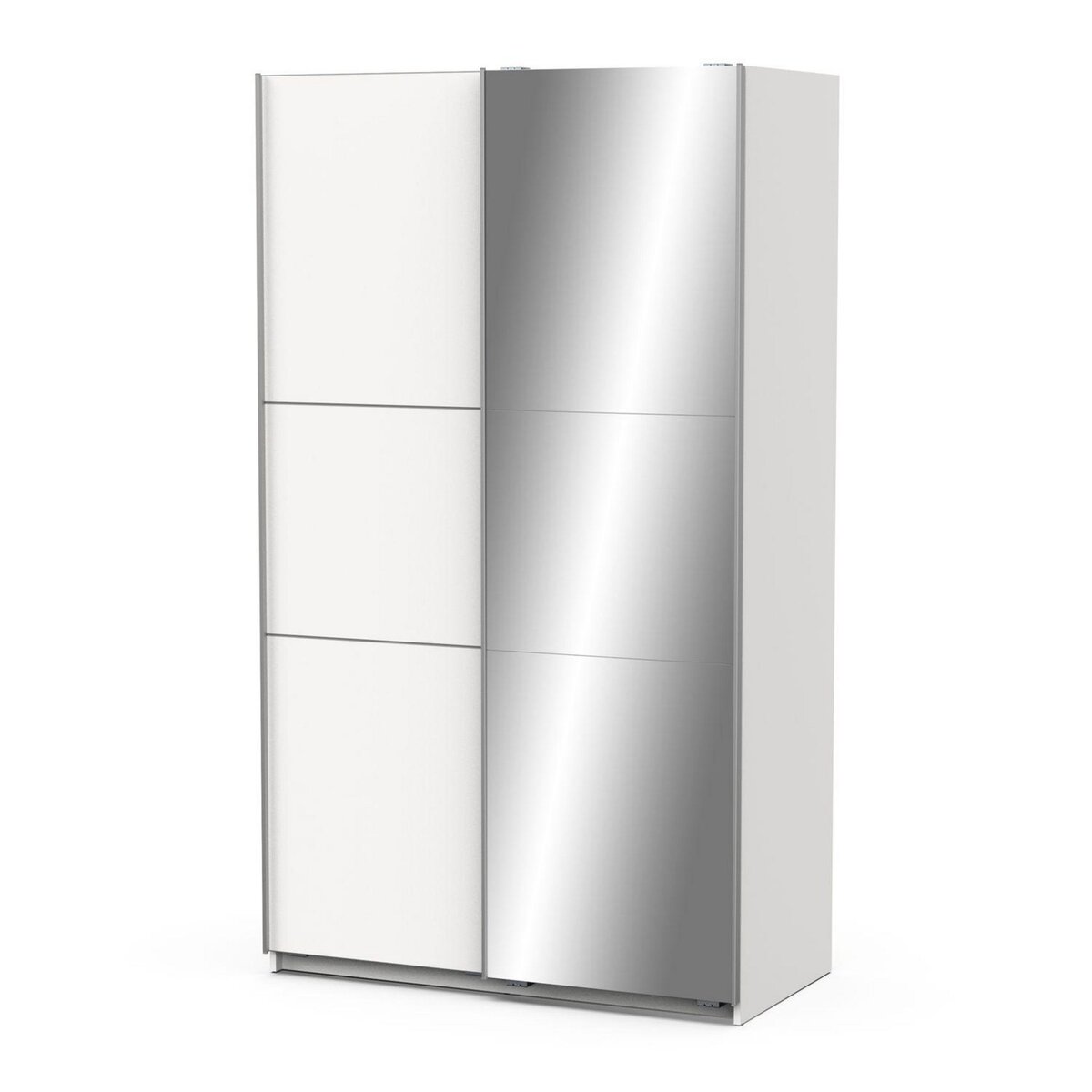 Armoire 2 portes coulissantes 1 miroir L120 cm THIBAULT