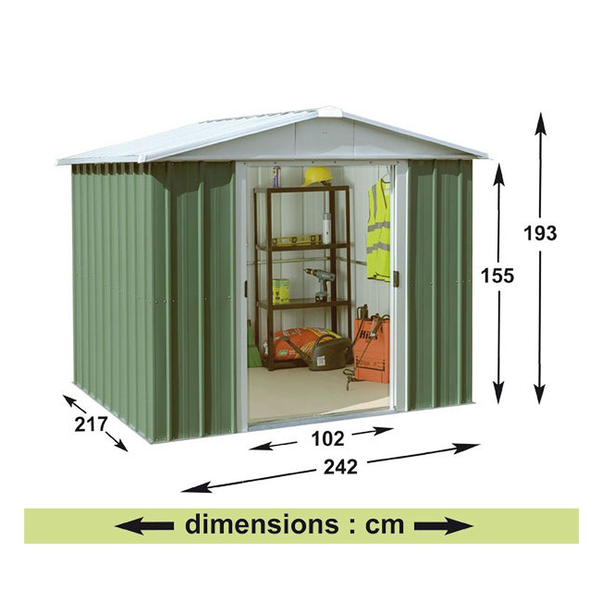 Yardmaster Abri de jardin métal - 4,51m² - MOLDE