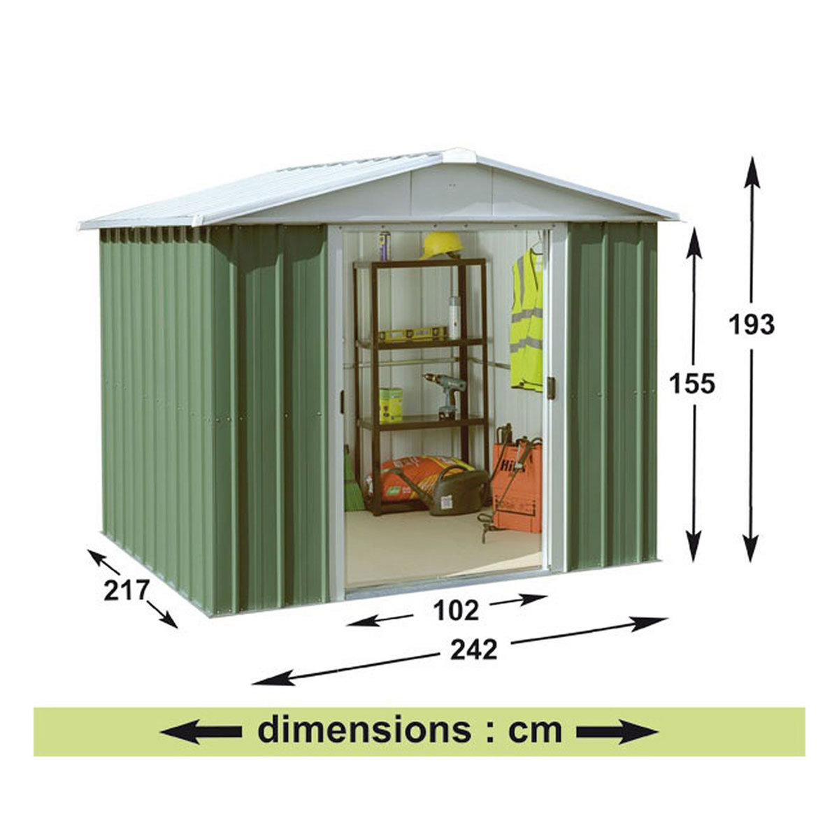 Yardmaster Abri de jardin métal - 4,51m² - MOLDE