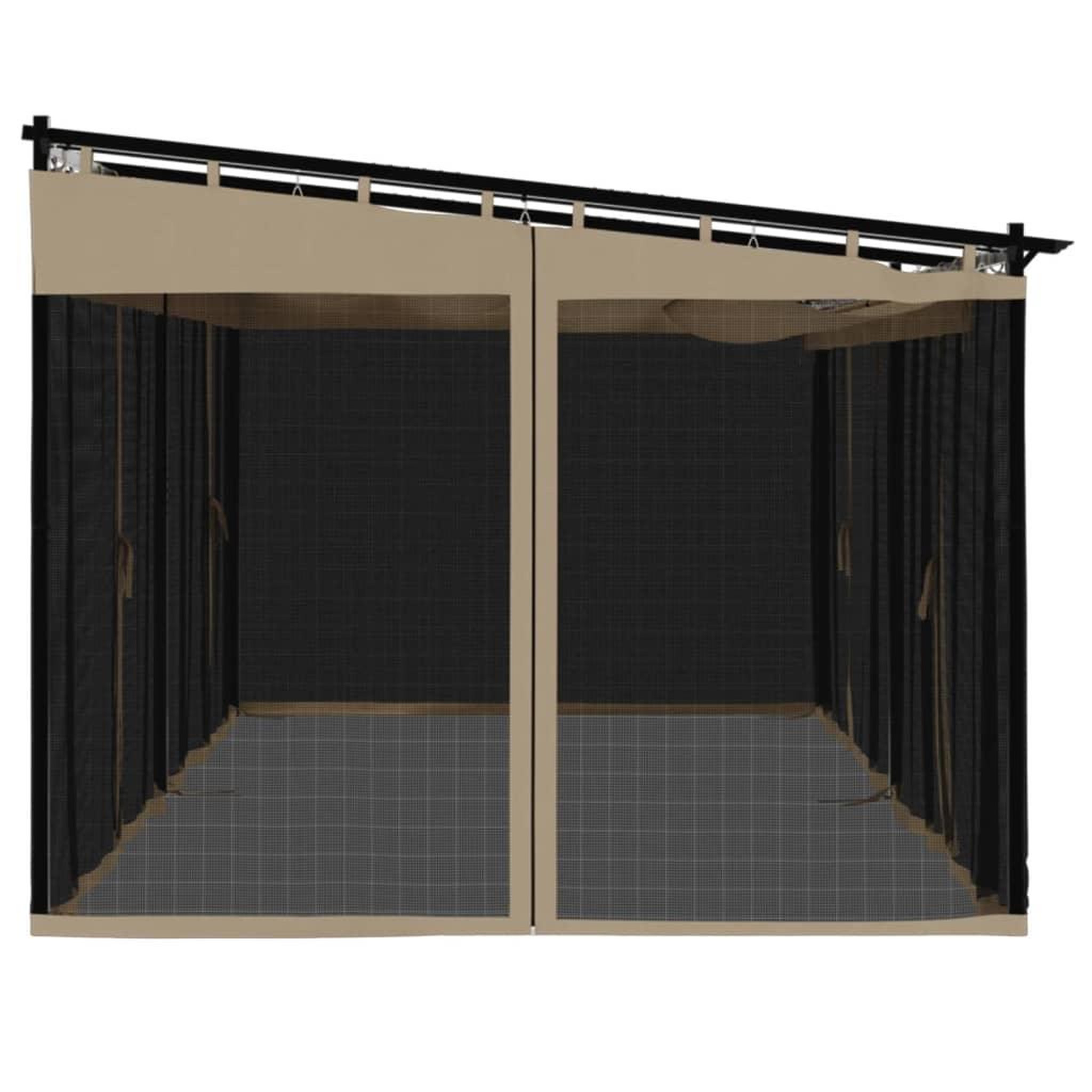 Voir la diapositive 5 : VIDAXL Tonnelle avec parois en filet taupe 6x3 m acier