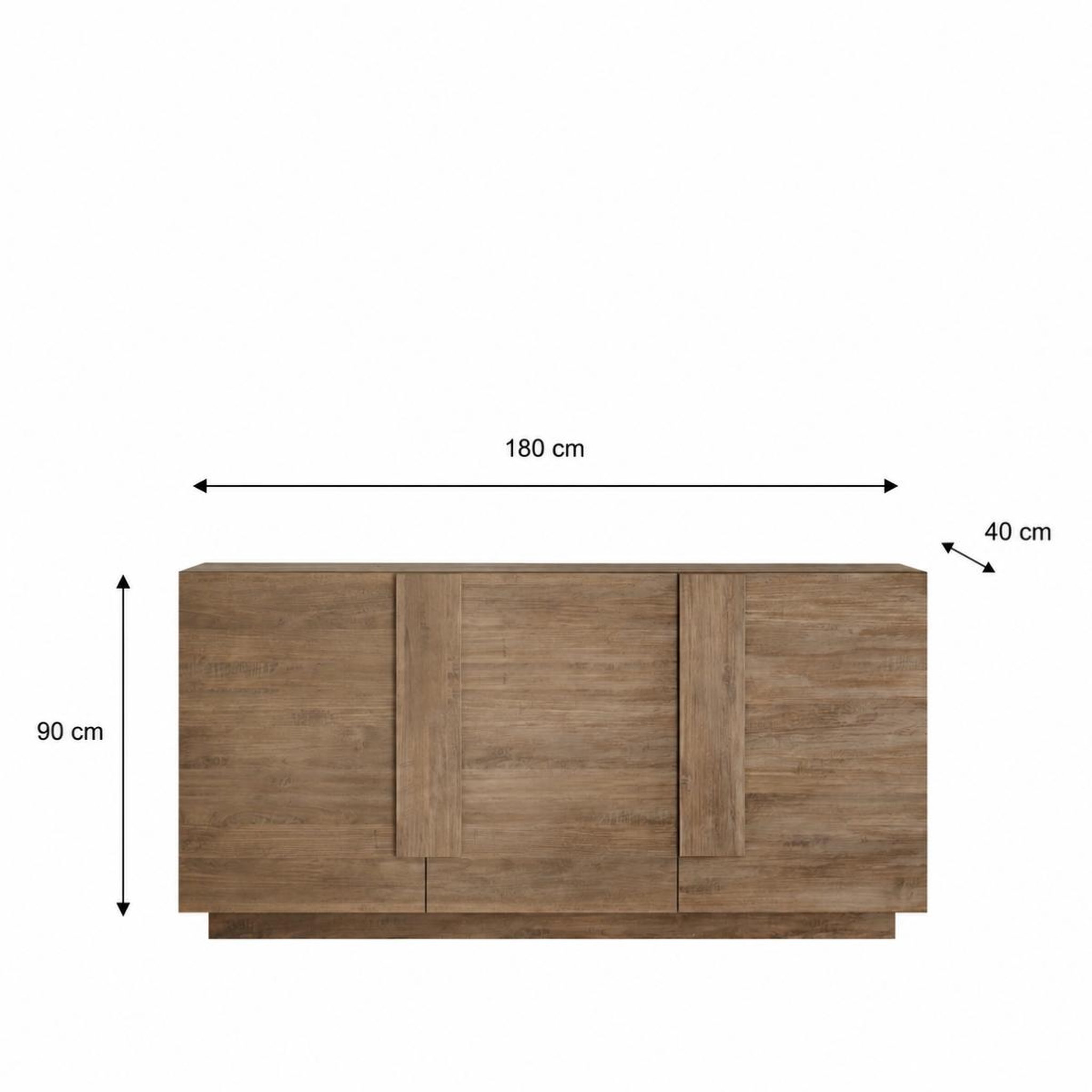 Voir la diapositive 5 : JLC KREATION Buffet contemporain bois 3 portes 180cm terra