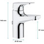 Voir la diapositive 4 : Grohe GROHE Mitigeur monocommande Lavabo Taille S Start Flow Chromé 23769000