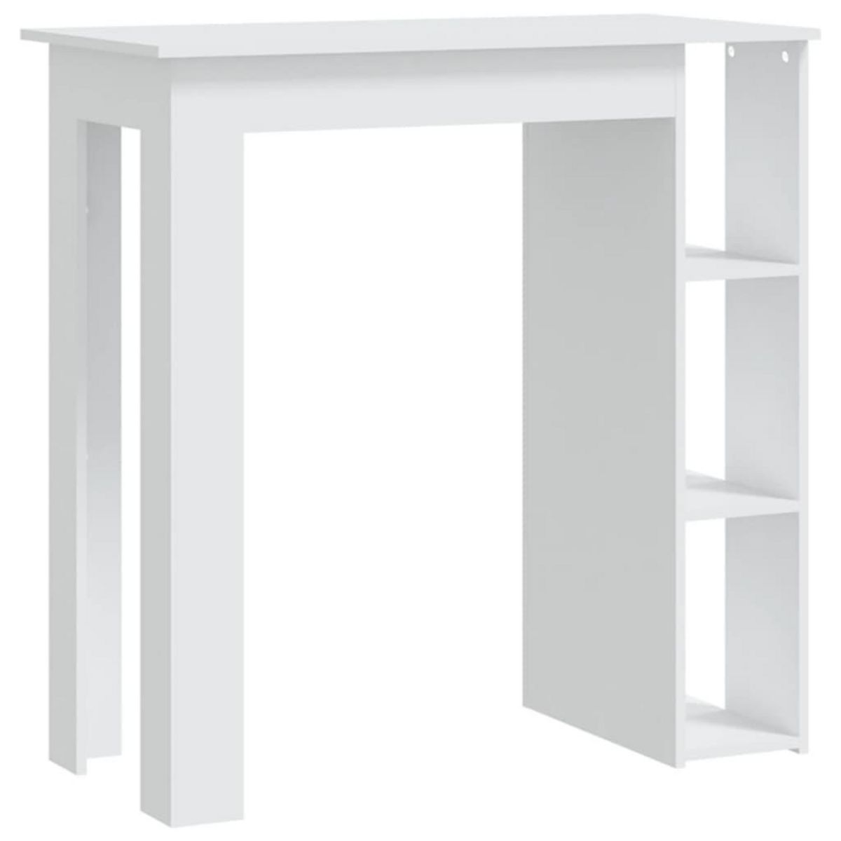 VIDAXL Table de bar et etagere Blanc 102x50x103,5 cm Bois d'ingenierie