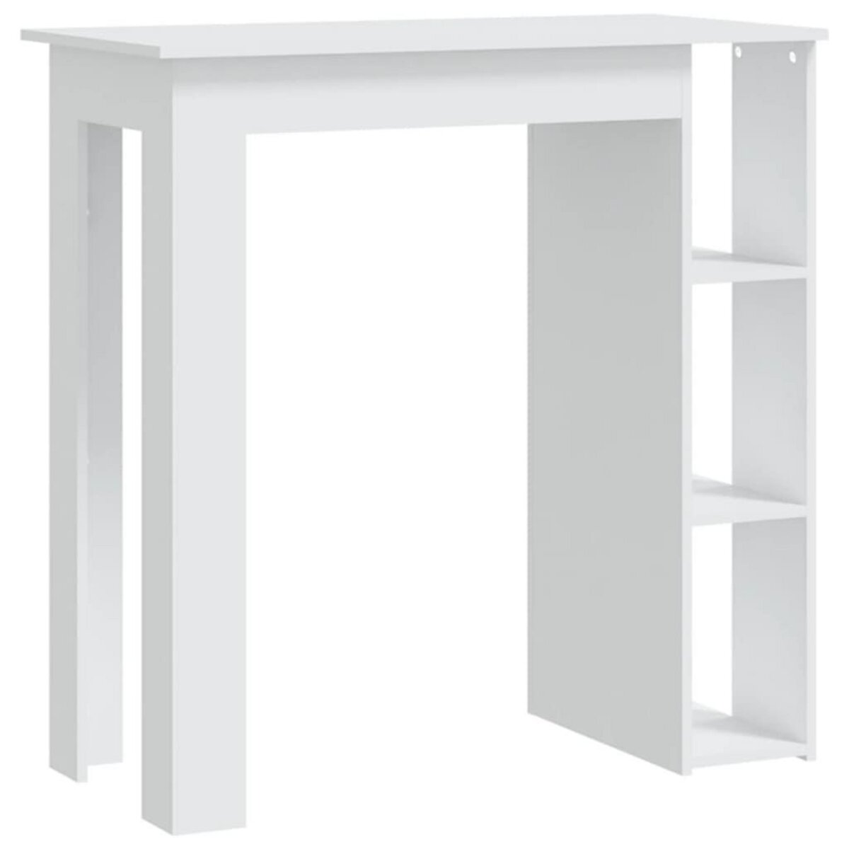VIDAXL Table de bar et etagere Blanc 102x50x103,5 cm Bois d'ingenierie