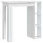 Voir la diapositive 2 : VIDAXL Table de bar et etagere Blanc 102x50x103,5 cm Bois d'ingenierie