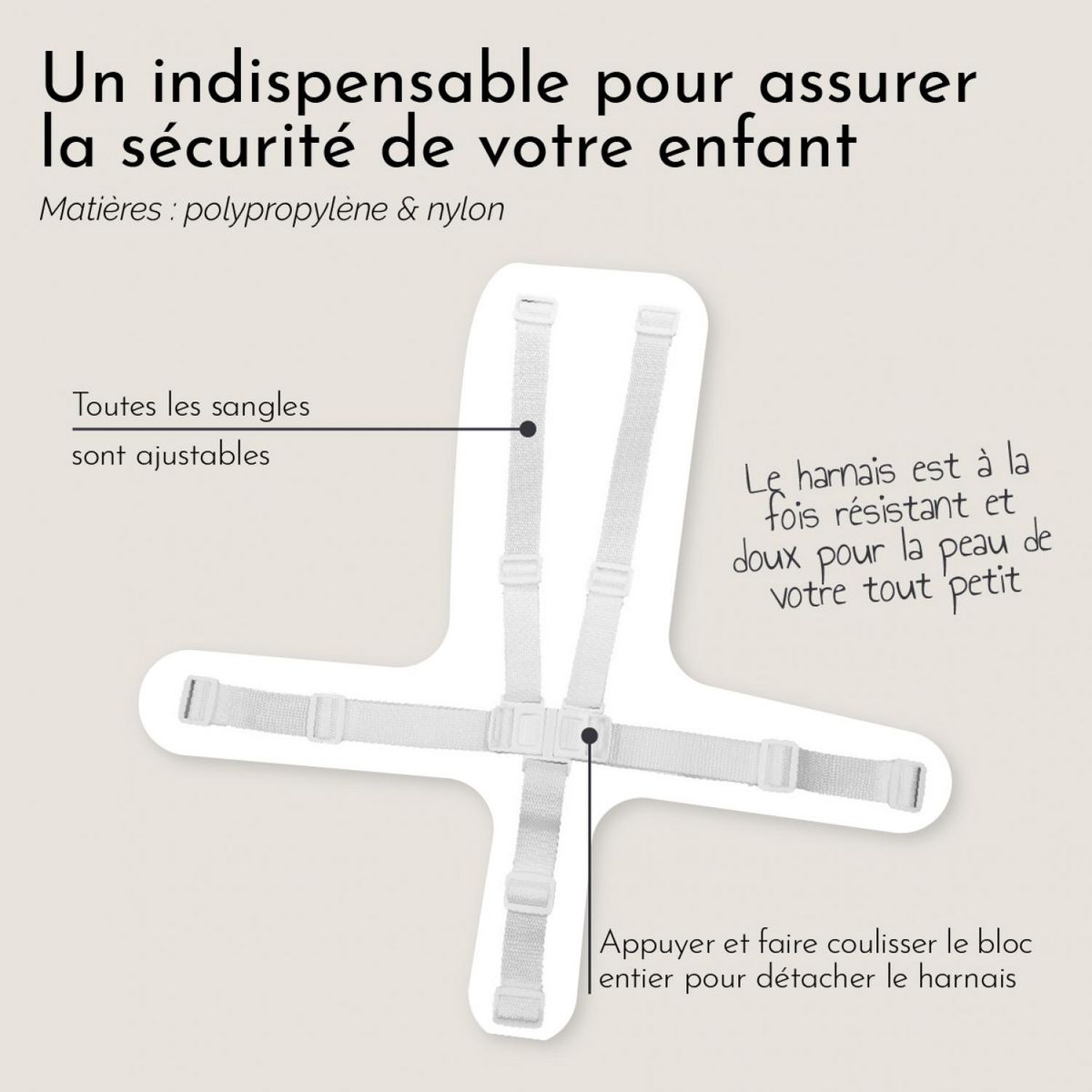 Monsieur Bébé Chaise haute bébé pliable réglable hauteur dossier tablette - Ptit