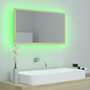 Voir la diapositive 4 : VIDAXL Miroir LED de salle de bain Chêne sonoma 80x8,5x37 cm Acrylique