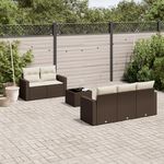VIDAXL Salon de jardin avec coussins 6 pcs marron resine tressee