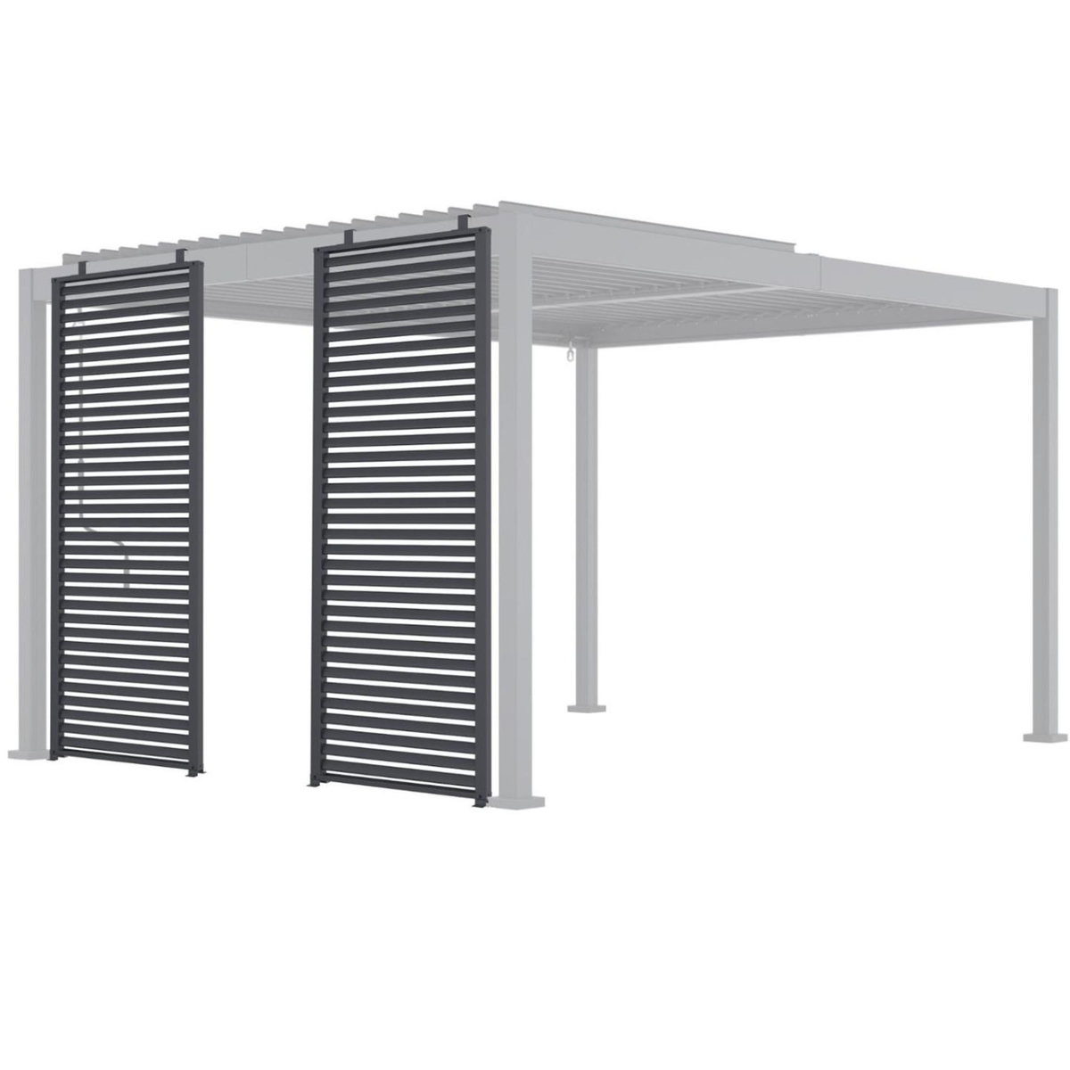 ID MARKET Lot de 2 persiennes pour Pergola pans modulables gris anthracite